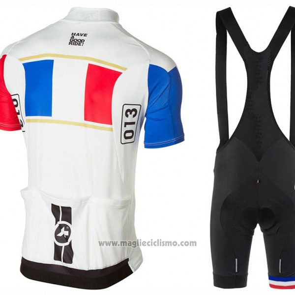 2017 Abbigliamento Ciclismo Assos Campione Francia Manica Corta e Salopette